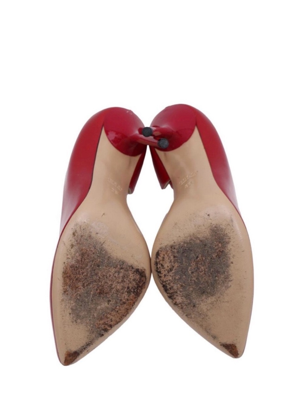 Gucci Red Patent Leather Pointed Toe D'orsay Pumps Size 36. 41/2” heel - Picture 2 of 4